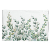 Groene Waterverf Eucalyptusblad Kussensloop (Achterkant)