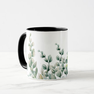 Groene Waterverf Eucalyptusblad Mok