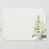 Groene Waterverf Fern Foliage Maid of Honor Kaart (Achterkant)