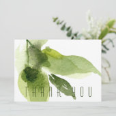Groene Waterverf Foliage begrafenis Dank u Bedankkaart (Staand voorkant)