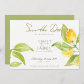 GROENE WATERVERF FOLIAGE OLIJVE BEWAREN DE DATUM SAVE THE DATE (Voorkant / Achterkant)