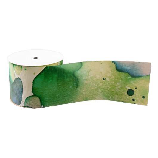 Groene Waterverf Fusion Grosgrain Lint (Spoel)