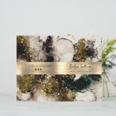 Groene waterverf glitter service menubrochure (Staand voorkant)