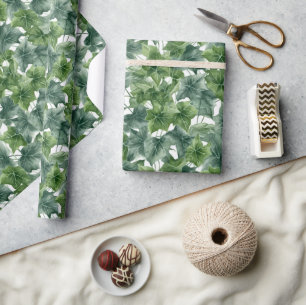 Groene Waterverf Ivy Leaves Cadeaupapier