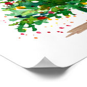 Groene Waterverf kerstboom Poster (Hoek)