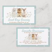 Groene Waterverf Kleine honden Paw Daisy Pet Sitte Visitekaartje (Voorkant / Achterkant)