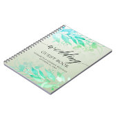 Groene Waterverf laat bloemen bruiloft Guestbook Notitieboek (Linkerzijde)