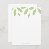 Groene Waterverf laat gepersonaliseerde verhalen o Notitiekaartje (Voorkant / Achterkant)