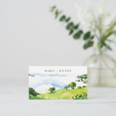 Groene Waterverf Landelijke Hills Weddenschap Welk Informatiekaartje (Staand voorkant)