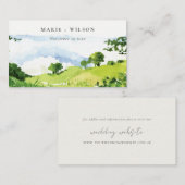 Groene Waterverf Landelijke Hills Weddenschap Welk Informatiekaartje (Voorkant / Achterkant)