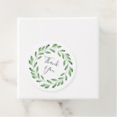 Groene Waterverf Leaf Branches Wreath Bedankjes Labels (In situ)