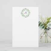 Groene Waterverf Leaf Branches Wreath Briefpapier (Staand voorkant)