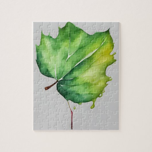 Groene Waterverf Leaf Legpuzzel (Verticaal)