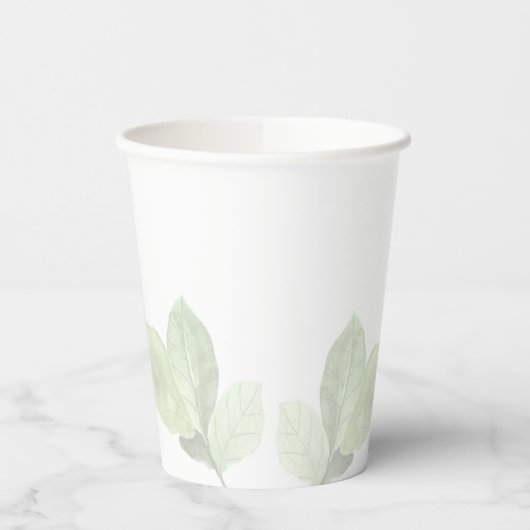 Groene Waterverf Leaf Paper Cup Papieren Bekers (Links)