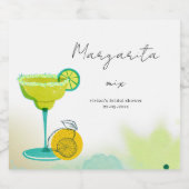 Groene Waterverf Margarita Lime Bruiloftsborrel Sparkling Wijnetiket (Enkel label)