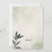 Groene Waterverf met Floral Save The Date (Achterkant)