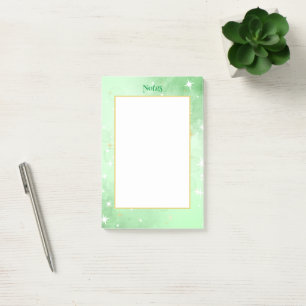Groene Waterverf met vergulde sterren Post-it® Notes