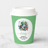 groene Waterverf One Lucky Duck Boy 1st Birthday Papieren Bekers (Voorkant)