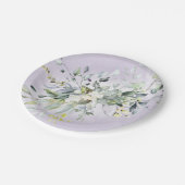 Groene Waterverf Paarse Lavendel Bruidsdiner Papieren Bordje (Gekanteld)