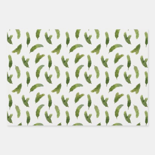 Groene Waterverf Pine Tree Branches Christmas Inpakpapier Vel (Voorkant 2)