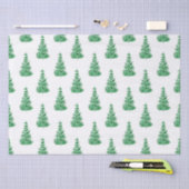 Groene Waterverf Pine Tree Patroon Tissuepapier (Craft)