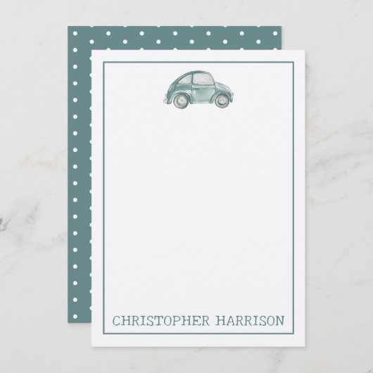 Groene Waterverf  Retro Buggy Bug Auto (Voorkant / Achterkant)