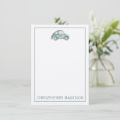 Groene Waterverf  Retro Buggy Bug Auto (Staand voorkant)