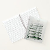 Groene Waterverf Sardine Art Custom Monogram Naam Notitieboek (Binnen)