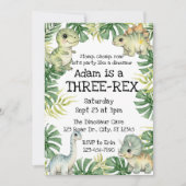 Groene Waterverf Schattigee Drie-Rex Dinosaurus Ve Kaart (Voorkant)