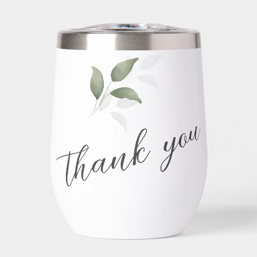 Groene Waterverf Script Dank u bruiloft (Voorkant)