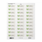 Groene Waterverf Shamrock Heart St. Patrick's Day Etiket (Full Sheet)