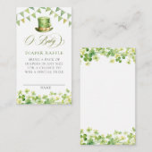 Groene Waterverf Shamrock Luier Raffle Informatiekaartje (Voorkant / Achterkant)
