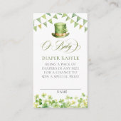 Groene Waterverf Shamrock Luier Raffle Informatiekaartje (Voorkant)