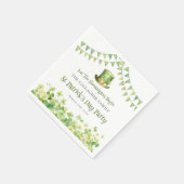 Groene Waterverf Shamrock St Patrick's Day Party Servet (Hoek)