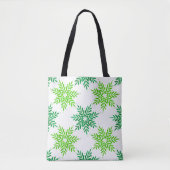 Groene Waterverf Snowflake Patroon Draagtas (Voorkant)