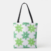 Groene Waterverf Snowflake Patroon Draagtas (Achterkant)