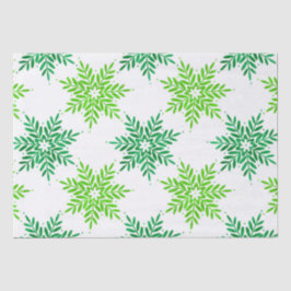 Groene Waterverf Snowflake Patroon Tissuepapier