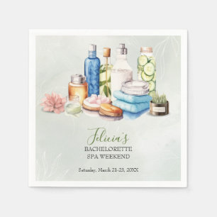 Groene Waterverf Spa en Wellness Bachelorette Servet