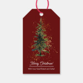 Groene Waterverf Spruce Merry Christmas Red Cadeaulabel (Achterkant)