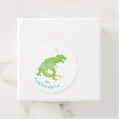 Groene Waterverf T-Rex dinosaurus vanaf Verjaardag Bedankjes Labels (In situ)