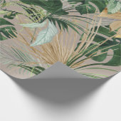 Groene Waterverf Tropische bladeren Cadeaupapier (Hoek)
