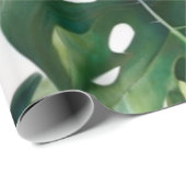 Groene Waterverf Tropische bladeren Cadeaupapier (Rol Hoek)