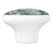 Groene Waterverf Tropische bladeren Keramische Knop (Zijkant)