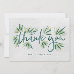 Groene Waterverf Typografie met olie Bedankkaart