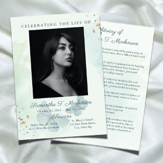 Groene Waterverf vlinder begrafenis overlijdensber Programma