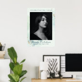 Groene Waterverf Vlinderbegrafenisdiensten Poster (Thuiskantoor)