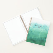 Groene Waterverf Wash gepersonaliseerde script sch Notitieboek (Binnen)