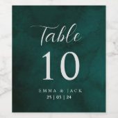 Groene Waterverf-weddenschap Tafel Wijnlabel Wijn Etiket (Enkel label)