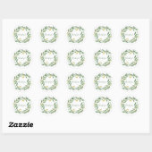 Groene waterverf willor wreath ronde sticker (Vel)