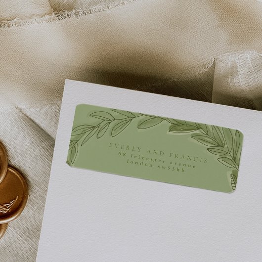 Groene Waterverf Wreater Return Address Labels